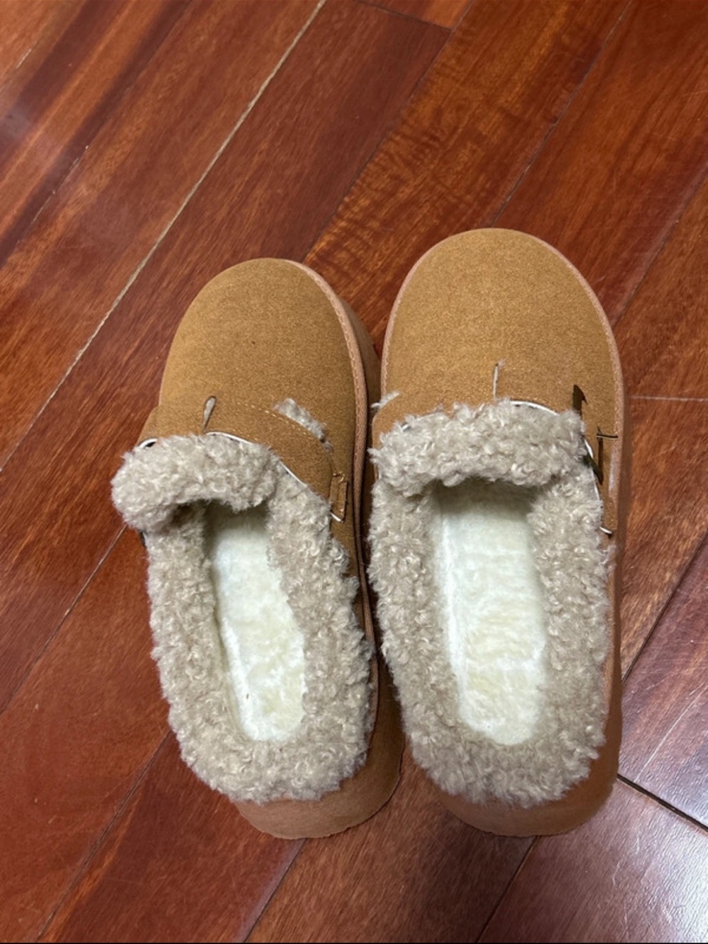 Women’s Faux-Suede Shearling Lined Slip-On Boots - Tan - Picture 2 of 5